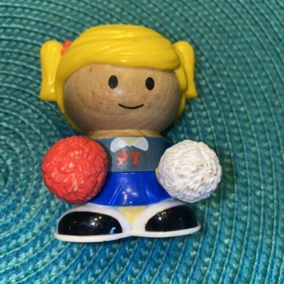 Learning Curve Football Player and Cheerleader Figures Play Town Wood - Picture 1 of 4